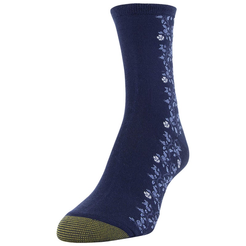 GOLDTOE Women's Designer Collection Midi Socks, 3-Pairs, Navy Blue Assorted, Shoe Size: 6-9 - Image 2